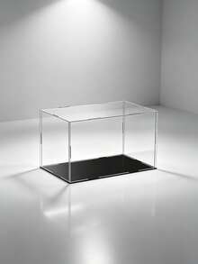 Black Base High-Definition Collectible Display Box, Assembled Transparent Acrylic Box, Alternative To Glass Box, Used For Displaying Figurines, Dolls, Ornaments, Home Storage & Organization, Gift Box - Black - View 6