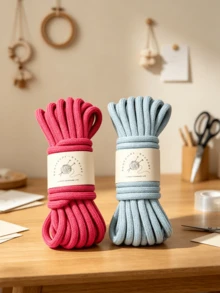 1PC 8mm X 5m Soft Braided Cotton Tassel Rope Multicolor DIY Plant Hanger Wall Hanging Macrame Craft Supply Home Decor Woven Art Boho - Multicolor - View 4