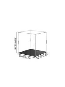 Black Base High-Definition Collectible Display Box, Assembled Transparent Acrylic Box, Alternative To Glass Box, Used For Displaying Figurines, Dolls, Ornaments, Home Storage & Organization, Gift Box - Black - View 16