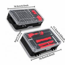 Teckwe 115件組精密螺絲起子套裝，多功能電子產品維修工具組，防滑手柄，附延長桿與撬開工具，適用手機、筆記型電腦與手錶 - 紅色 - 查看 5