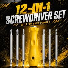 Teckwe 12-In-1 Mini Screwdriver Kit, 6 Replaceable Double-Ended Carbon Steel Bits, Ergonomic Non-Slip Handle, Dual Grip Design, Portable Precision Tool Set For Phone, Watch And Small Electronic Device Repairs - Yellow - View 4