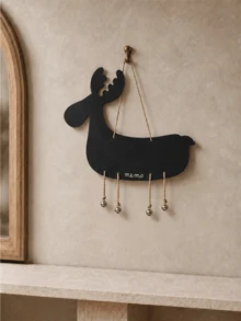 Cirelle 1pc Double-Sided Hanging Chalkboard, Sheep/Deer Shaped Mini Chalkboard, Message Board, Classroom Bulletin Decor, Wooden Stall Display Sign Chalkboard, No Installation Required, Hanging Design - multicolor - View 2