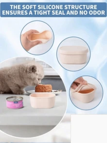 Reusable Cat Food Storage Container, Reusable Airtight Pet Food Canister, Pet Food Can, Silicone Seal Lid, Suitable For Wet Pet Food, Keeps Food Fresh, Locks In Freshness - Multicolor - View 6