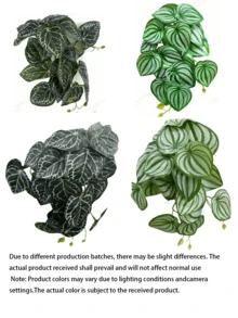 Reptile Plants For Terrariums, Amphibian Habitat Decorations, Artificial Hanging Plants With Suction Cups, Artificial Plants For Gecko Color-Changing Dragon Snake Turtle Tank Accessories - Multicolor - View 3
