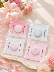 Zazumi 100pcs K‑Style Ins Plate Pattern Badge Backing Cards,Wrapping Packing Supplies For Idol Button Pins,Simple Gift Packaging Decorative Cards,Creative Package Accessories For Badge Collection,For Display, Trading,Handmade Crafts,Peripheral Exchange Use - multicolor - View 2