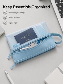 Haus Hana Dual‑Zipper A6 Pouch With Handy Wrist Strap. Dual‑Compartment Design Keeps Small Items Sorted Neatly. Compact And Lightweight, Great For Storing Documents, Cards And Personal Essentials, Ideal For Travel And Daily Carry. - Multicolor - View 6