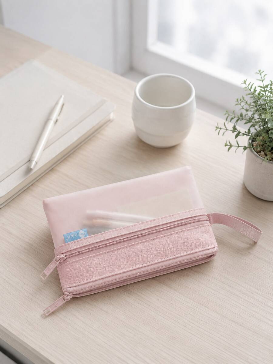 Haus Hana Dual‑Zipper A6 Pouch With Handy Wrist Strap. Dual‑Compartment Design Keeps Small Items Sorted Neatly. Compact And Lightweight, Great For Storing Documents, Cards And Personal Essentials, Ideal For Travel And Daily Carry. - Multicolor - View 1