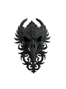 Gothic Carved Crow Skull Wall Hanging Ornament Retro Dark Style Wall Decor For Halloween Home Decoration - multicolor - View 8