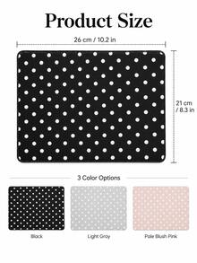 Haus Hana 1Pc Polka Dot Pattern Mouse Pad, Non‑Slip Base Minimalist Elegant Desk Mat, Smooth Gliding Surface Desktop Mousepad, 3 Colors Available, Fashion Portable Desk Accessory For Laptop Office Home Daily Work Study Use - View 4