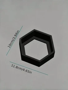 3件組六角形懸浮層架，北歐風壁掛式收納架，創意幾何裝飾層架，適用客廳與玄關 - 多色3 - 查看 4