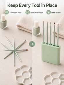 Haus Hana 1PC Integrated 2-In-1 Pen Holder Organizer, Dual-Size Desktop Pencil Stand For Thick & Thin Pens, Makeup Brushes, Eyeliners, Pencils, Markers, Vanity, Office Desk, Home Workspace & Daily Storage - Multicolor - View 3