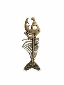 Creative Fish‑Bone Shaped Alloy Bottle Opener, Decorative Craft Ornament, Practical Bottle Cap Remover For Home & Bar Use - View 7