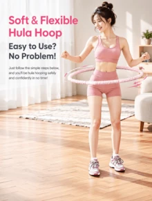 Adult Soft Hula Hoops, Multi‑Weight Hula Hoops, Fat‑Loss Pilates Equipment For Women, Infinite Hula Hoops, Soft Spring Weighted Hula Hoops. Suitable For Adults, Women, Beginners And Children, For Home, Travel And Gym Use - Multicolor - View 2