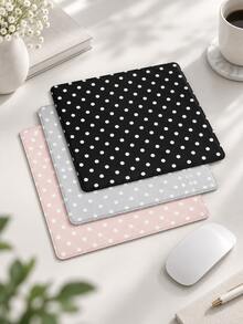 Haus Hana 1Pc Polka Dot Pattern Mouse Pad, Non‑Slip Base Minimalist Elegant Desk Mat, Smooth Gliding Surface Desktop Mousepad, 3 Colors Available, Fashion Portable Desk Accessory For Laptop Office Home Daily Work Study Use - View 2