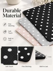 Haus Hana 1Pc Polka Dot Pattern Mouse Pad, Non‑Slip Base Minimalist Elegant Desk Mat, Smooth Gliding Surface Desktop Mousepad, 3 Colors Available, Fashion Portable Desk Accessory For Laptop Office Home Daily Work Study Use - View 5