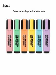 1/2/4/6Pcs Macaron Color Highlighter Pen Set For Students, Fresh Color Tone Also Suitable For Office Use. - Multicolor - View 11