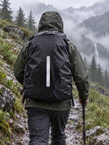 1 件 15-75L 黑色背包防雨防污罩，户外旅行徒步登山包防尘罩，可折叠背包保护罩带反光条，适用于户外、登山、通勤、学校、家居、旅行收纳 - 黑色 - 查看 9