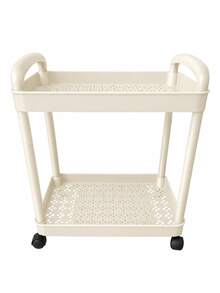 1Pc Multifunctional Rolling Storage Cart With Wheels Space Saving Vertical Multi Tier Organizer Shelf Heavy Duty Sturdy Metal Frame Non Slip Smooth Rolling Easy Assembly Black White For Office Kitchen Bathroom Bedroom Home Storage Must Have - Multicolor - View 14