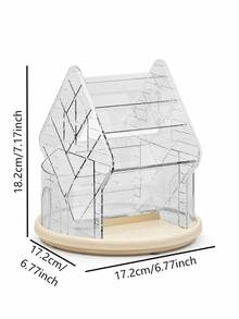 Cirelle 1Pc Rotatable Vanity Decor Organizer,Clear Transparent Structure With Partition Compartments,Organize Cosmetic Essentials,Modern Aesthetic,Housewarming Gift,Bedroom Living Room,Artistic Tabletop Decor For Daily Makeup Arrangement - default - View 10