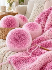 1pc Gradient Long Plush Yarn DIY Kit, Soft Non‑Shedding Yarn For Knit Rose Bouquet & Seven‑Point Star Blanket - 200 Grams - View 5