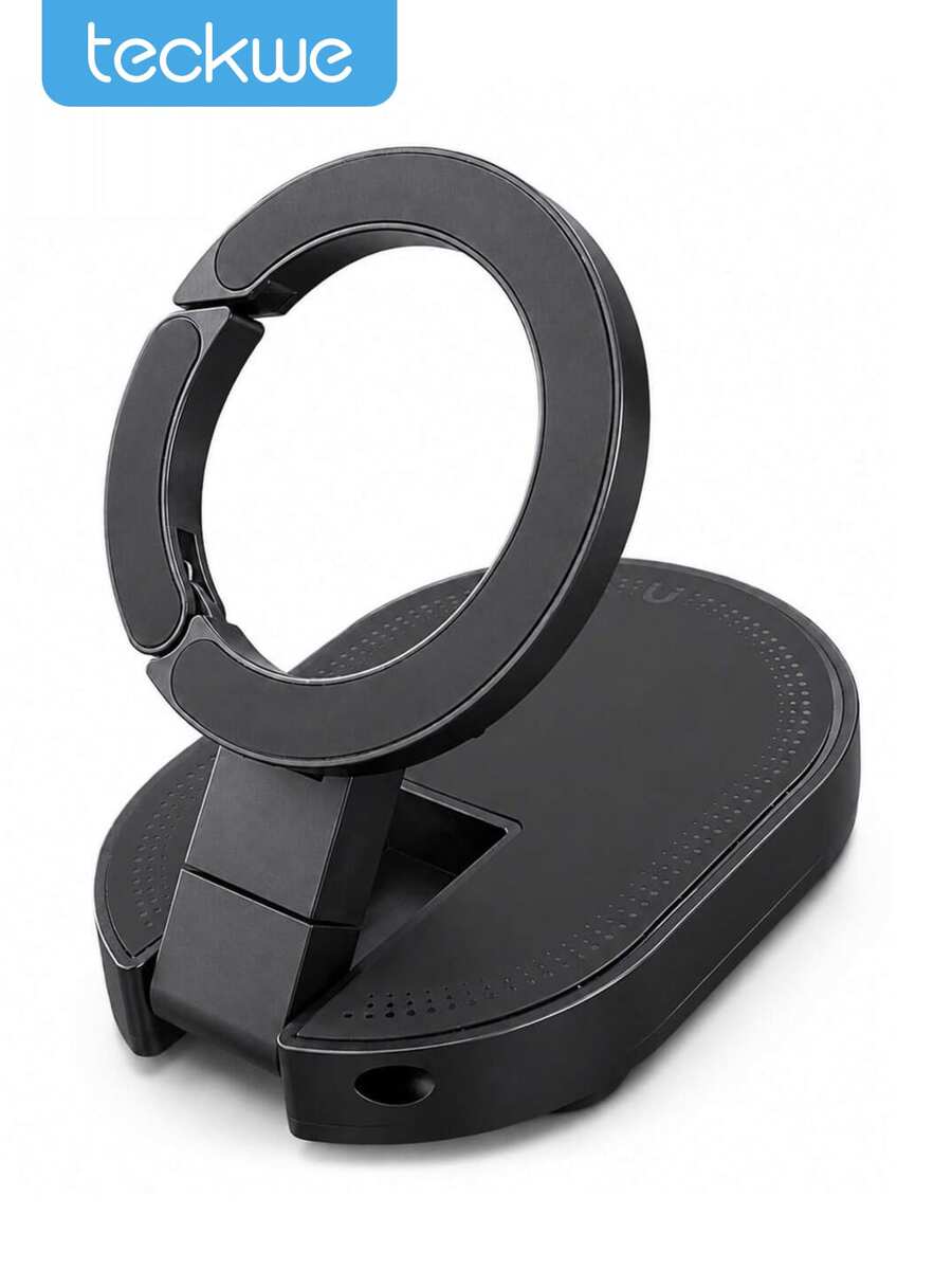 Teckwe 3-In-1 Magnetic Phone Holder With 18 Suction Cups, Adjustable Foldable Stand With Portable Hanging Clip For Gym, Travel And Desktop Use