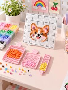 1PC Fuse Bead Accessory Tool Set, Sorting Tray Tweezers Bead Pen Scoop Pegboard For Pixel Art Classroom DIY Craft - Multicolor - View 5