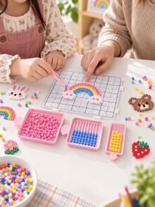 1PC Fuse Bead Accessory Tool Set, Sorting Tray Tweezers Bead Pen Scoop Pegboard For Pixel Art Classroom DIY Craft - Multicolor - View 6