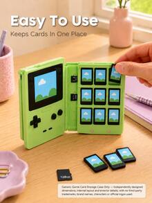 Joivida 1pc Retro Handheld Game Console Style Game Card Holder, Portable Game Cartridge Storage Case With Multi Slots, Cute Card Organizer For Console Game Cards, Memory Cards, Travel, Desk Display, Daily Use & Gift - View 13