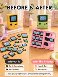 Joivida 1pc Retro Handheld Game Console Style Game Card Holder, Portable Game Cartridge Storage Case With Multi Slots, Cute Card Organizer For Console Game Cards, Memory Cards, Travel, Desk Display, Daily Use & Gift - View 9