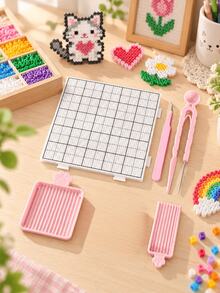 1PC Fuse Bead Accessory Tool Set, Sorting Tray Tweezers Bead Pen Scoop Pegboard For Pixel Art Classroom DIY Craft - Multicolor - View 4