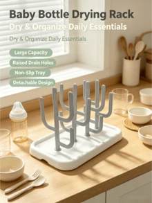 1PC Creative Cactus Cup Drying Rack Kitchen Bottle Drainer Plastic Storage Holder For Baby Milk Bottles Home Organizer Countertop Shelf - Multicolor - View 4