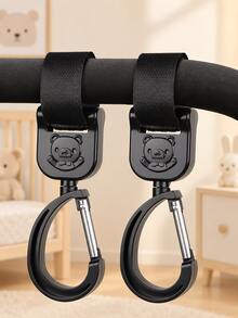 SHEIN 2 Packs, Removable And Pasted Stroller Hooks, 360-Degree Rotating Design, Storage Hooks Suitable For Different Strollers - Multicolor - View 1