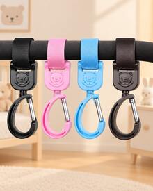 SHEIN 2 Packs, Removable And Pasted Stroller Hooks, 360-Degree Rotating Design, Storage Hooks Suitable For Different Strollers - Multicolor - View 2