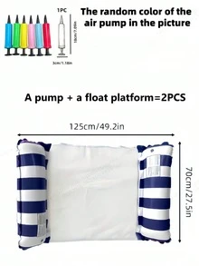 Adult PVC Inflatable Pool Float 1/2PCS, Portable Lightweight Lounge For Beach Lake Summer, No Electricity Needed Quick Inflation, Durable Comfortable Relaxation Float, Easy Carry Travel Water Accessory - A - View 8