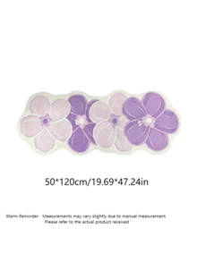 1pc White & Purple Floral Area Rug, Living Room Decor, Bedroom Carpet, Home Casual Rug, Decorative Rug, Small Rug, Carpet, Home Decor, Living Room Rug, Small Living Room Rug, Bedroom Rug, Living Room Home Decor, Outdoor Rug, Plush Rug, Fuzzy Rug - Multicolor - View 8
