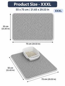 1Pc Random Color Extra Large Double Layer Cat Litter Trapping Mat, Non-Slip Washable Scratch Resistant Litter Filter Pad, Easy To Scoop Out From Litter Box, Use Near Trash Can, Toilet, Foot Mat & Cat Bed - Multicolor - View 10