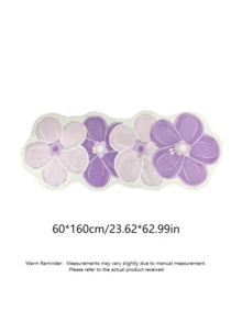 1pc White & Purple Floral Area Rug, Living Room Decor, Bedroom Carpet, Home Casual Rug, Decorative Rug, Small Rug, Carpet, Home Decor, Living Room Rug, Small Living Room Rug, Bedroom Rug, Living Room Home Decor, Outdoor Rug, Plush Rug, Fuzzy Rug - Multicolor - View 9