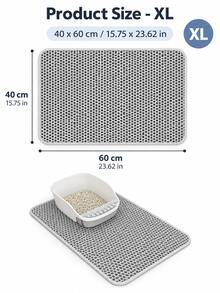 1Pc Random Color Extra Large Double Layer Cat Litter Trapping Mat, Non-Slip Washable Scratch Resistant Litter Filter Pad, Easy To Scoop Out From Litter Box, Use Near Trash Can, Toilet, Foot Mat & Cat Bed - Multicolor - View 6