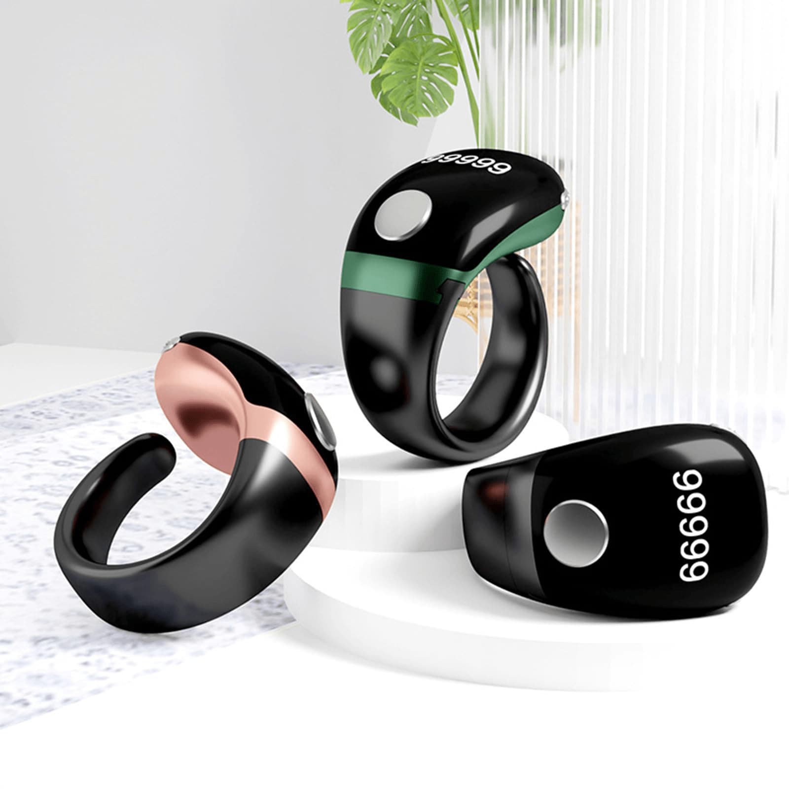 1Pc Smart Ring Multifunctional Electronic Counter, OLED HD Full‑Screen Display, Clear Large Readable Digits, Portable Wearable Counter - Multicolor - View 1