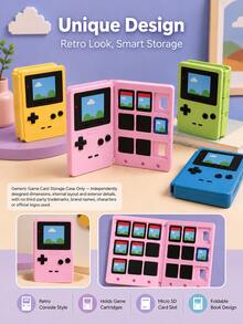 Joivida 1pc Retro Handheld Game Console Style Game Card Holder, Portable Game Cartridge Storage Case With Multi Slots, Cute Card Organizer For Console Game Cards, Memory Cards, Travel, Desk Display, Daily Use & Gift - View 8