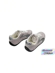 Comfortable Women'S Sports Shoes With Soft Sole And Non-Slip, Suitable For Spring And Autumn Wear, Large Sizes, Model 2026. - White - View 2