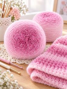 1pc Gradient Long Plush Yarn DIY Kit, Soft Non‑Shedding Yarn For Knit Rose Bouquet & Seven‑Point Star Blanket - 200 Grams - View 6