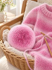 1pc Gradient Long Plush Yarn DIY Kit, Soft Non‑Shedding Yarn For Knit Rose Bouquet & Seven‑Point Star Blanket - 200 Grams - View 4