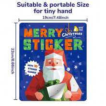MINKOJA 1pc Christmas Sticker Set, Includes 10 Matching Game Sheets, DIY Stickers, Santa Claus & Snowman Handmade Art Puzzle Sticker Toys, Holiday Party Prizes, Christmas Stocking Stuffer Gifts - Multicolor - View 8