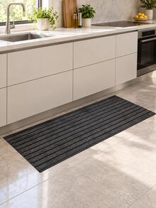 1PC Cuttable Non-Slip Entrance Doormat, Shoe Scraper Rug For Front Door Kitchen Hallway Home Decor - Gray Stripes - View 6