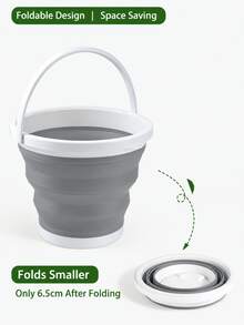 Portable Foldable Silicone Plastic Water Bucket For Car, Kids, Outdoor Fishing, Travel And Home Use - Multicolor - View 8