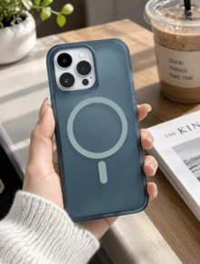 Ultra‑Thin Matte Frosted Magnetic PC Hard Phone Case, Slim Fit Protective Cover For 14‑17 Series Smartphones - dark blue - View 7