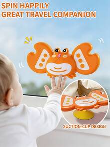 Baby Suction Cup Spinning Toy, Ocean Animal Sensory Spinning Toy, Educational Rattling Grasping Toy, Baby Bath Toy, Rotating Fingertip Gyroscope Toys - Multicolor - View 7