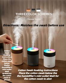 1pc Mini Humidifier Colorful LED Night Light Creative Desktop For Bedroom Car Home Office Portable Small Air Moisturizer - multicolor - View 4