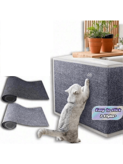 Cat Scratch Mat Cat Scratch Board Self-Adhesive Cat Carpet Trimmable Cats Scratch Board Prevent Cat Scratch Sofa Furniture Protector For Living Room Bedroom Sofa Wall Cat Owner Cat Exercise And Rest Promote Scratching Habits Valentine'S Day